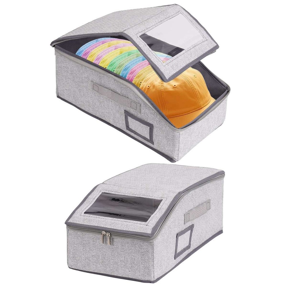 Stackable Hat Storage Organizer for Baseball Caps 12 Caps Hat Box with Lid