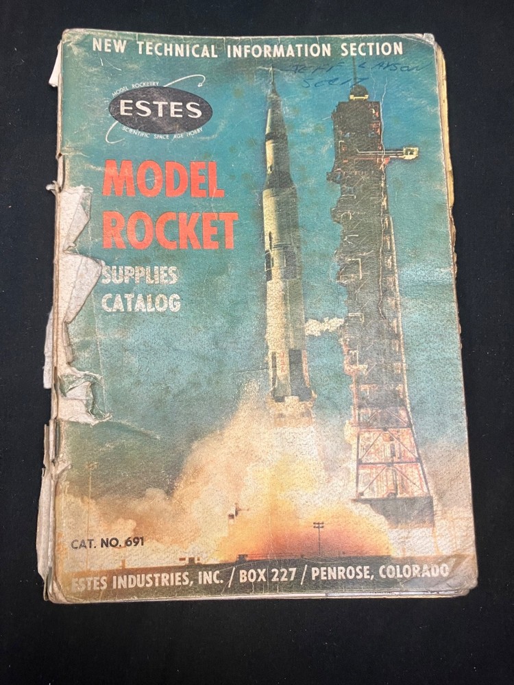 Estes 1969 Flying Model Rocketry Catalog - Cover in bad shape, inside pages OK