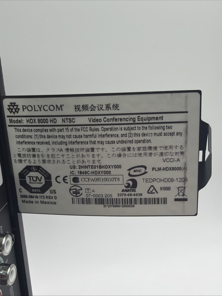 Polycom HDX 8000 HD Video Conferencing System Still in plastic Untested
