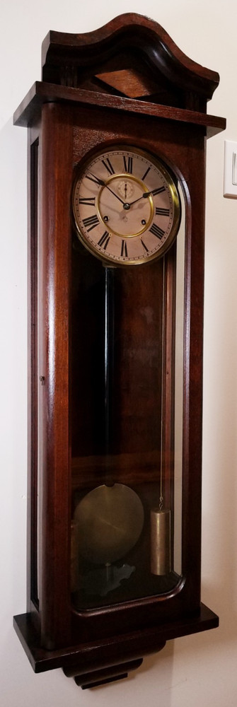 Antique Ansonia "York" Weights Driven Wall Clock 8-Day Timepiece