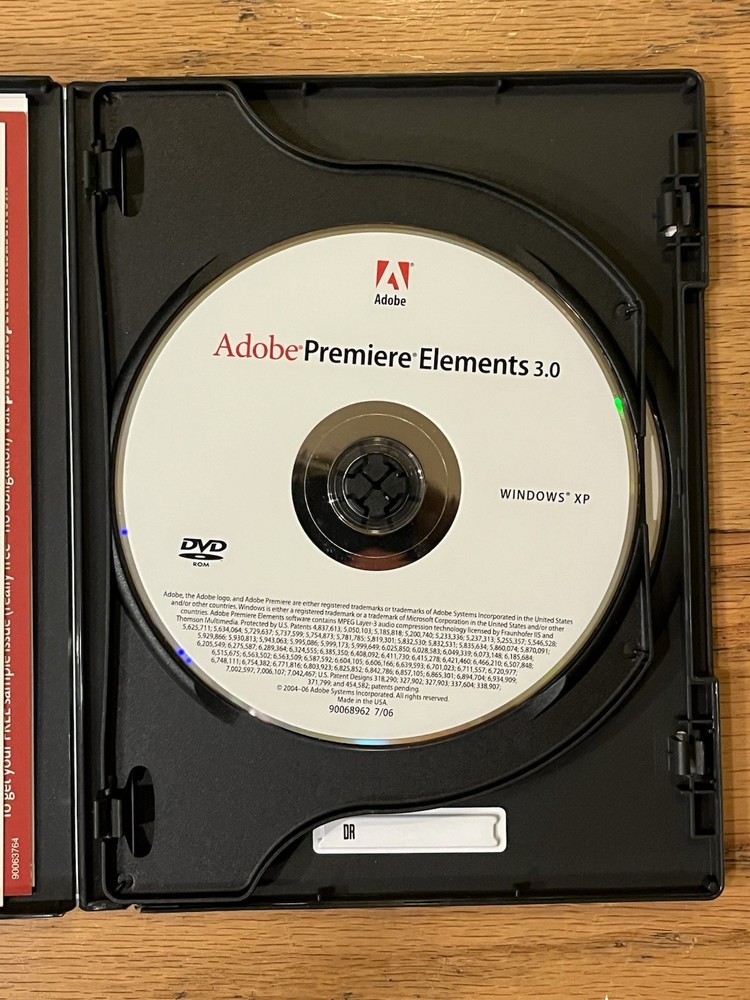 Adobe Photoshop Elements 5.0 + Premiere Elements 3.0 Software w/Serial Numbers