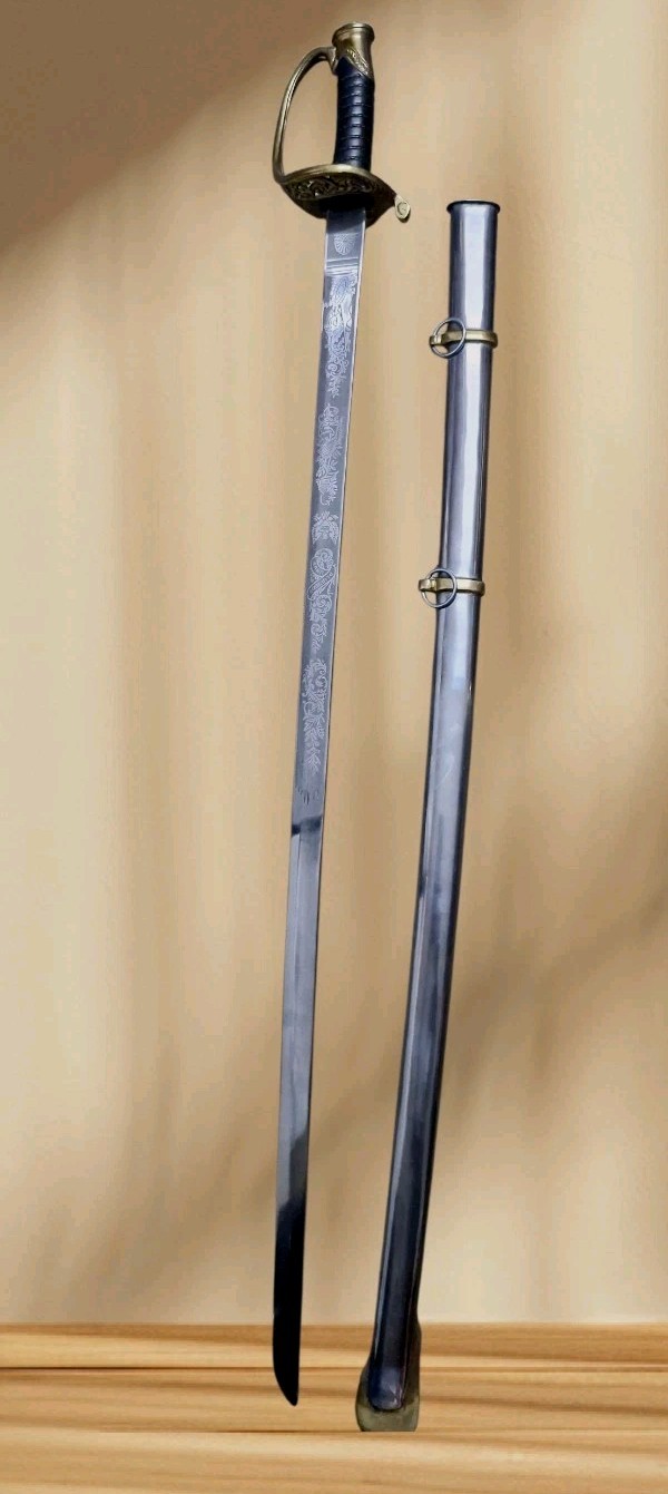 Decorative Brass Handle Naval Officer Dress Sword Replica – Ornate Guard,...