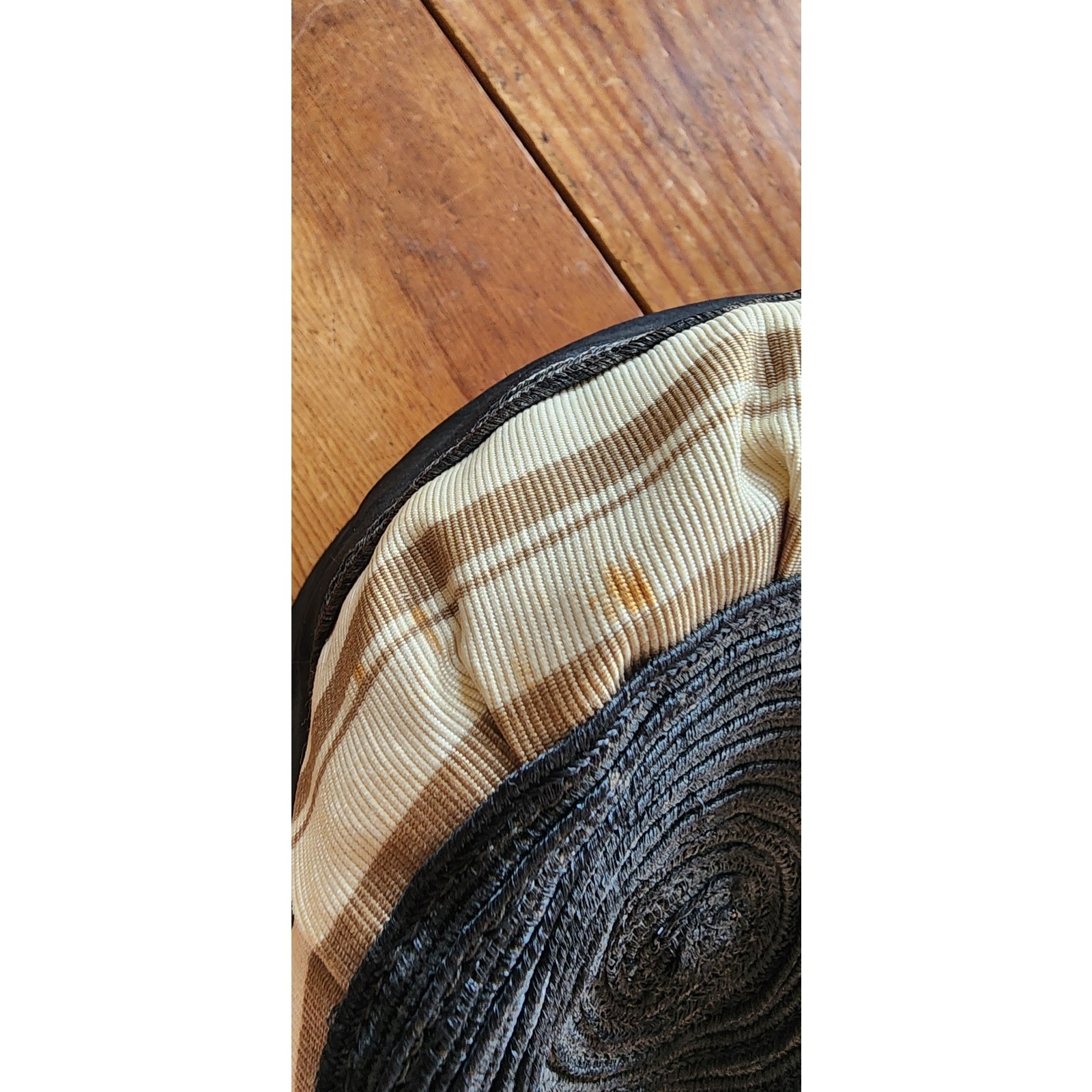 Vintage 20s Cloche Hat Black Beige Silk Tall Toque
