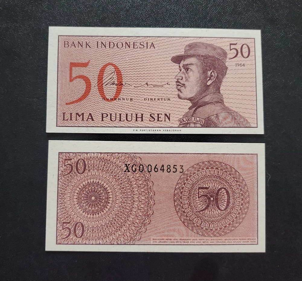Indonesia 50 Sen, 1964 P-94a* Replacement Unc