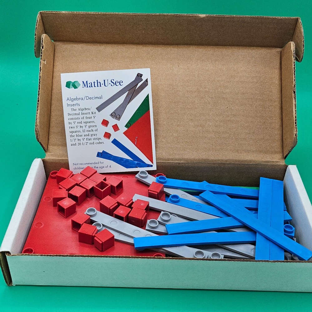 Math U See Manipulatives Algebra Decimal Insert Kit Integer Block Homeschool