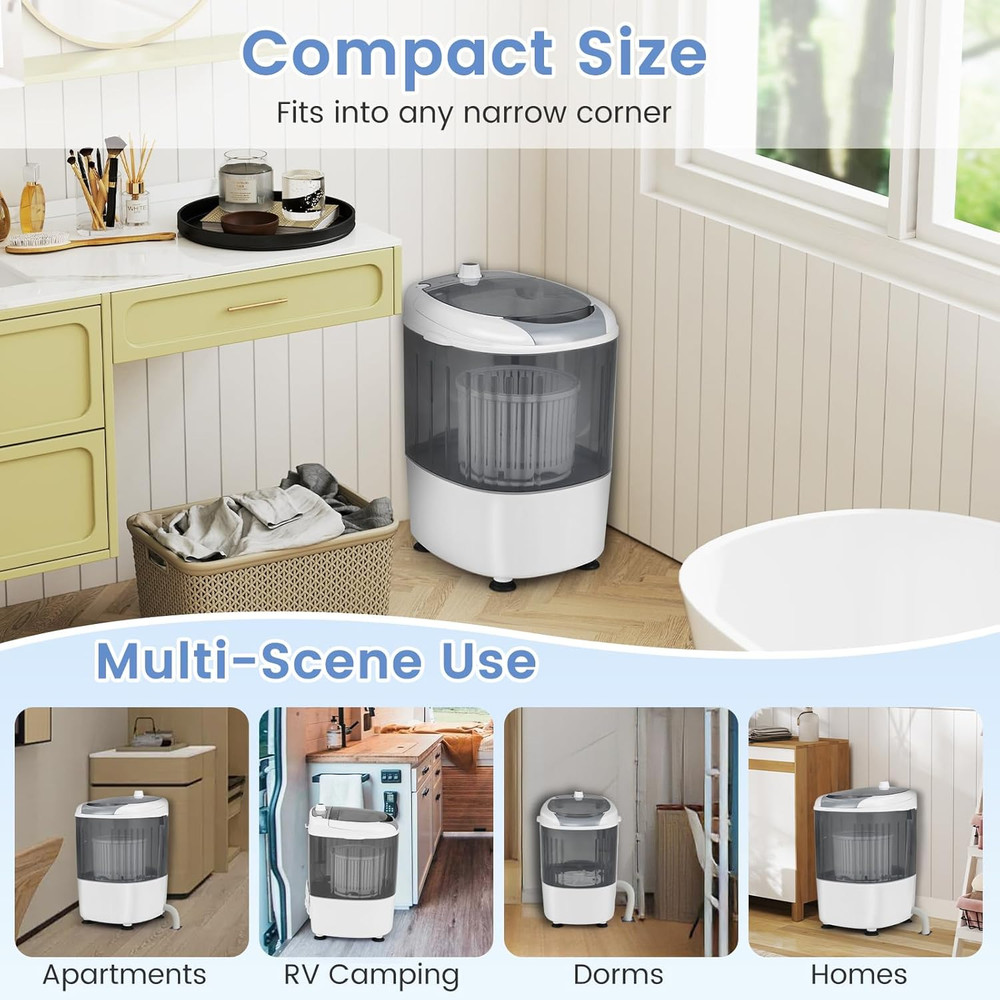 Mini Portable Washing Machine, 5.5 LBS Capacity Washer Machine and Spinner Combo
