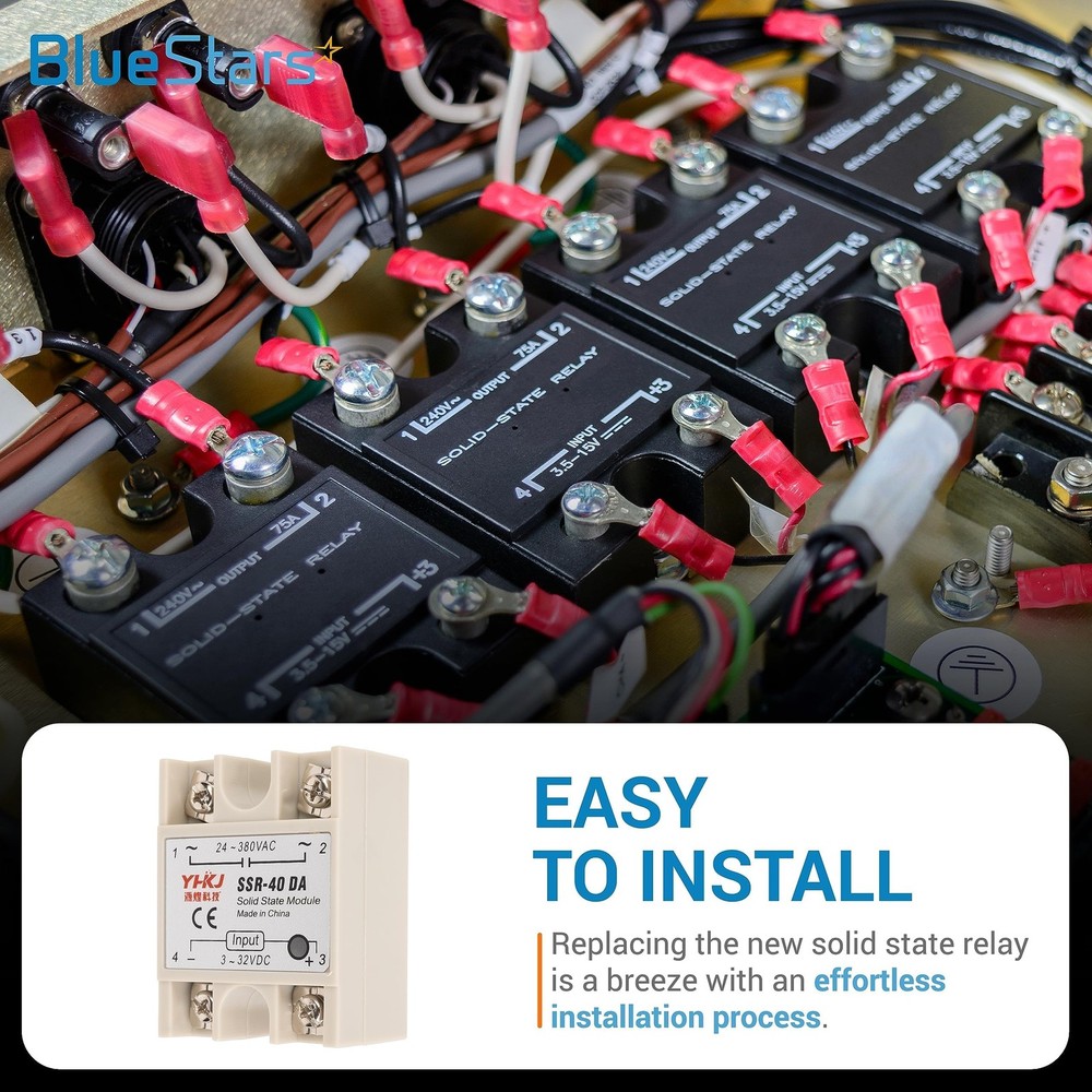 BlueStars 3PCS Solid State Relay SSR40DA DC to AC Input 332VDC Output 24380VA...