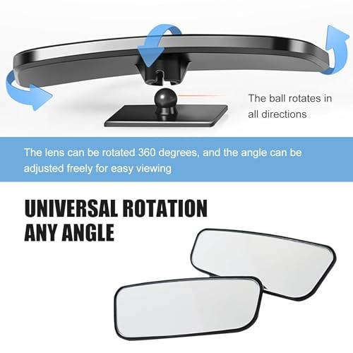 2 PCS Car Blind Spot Mirrors, Convex Wide-Angle Side View Mirrors, Adjustable