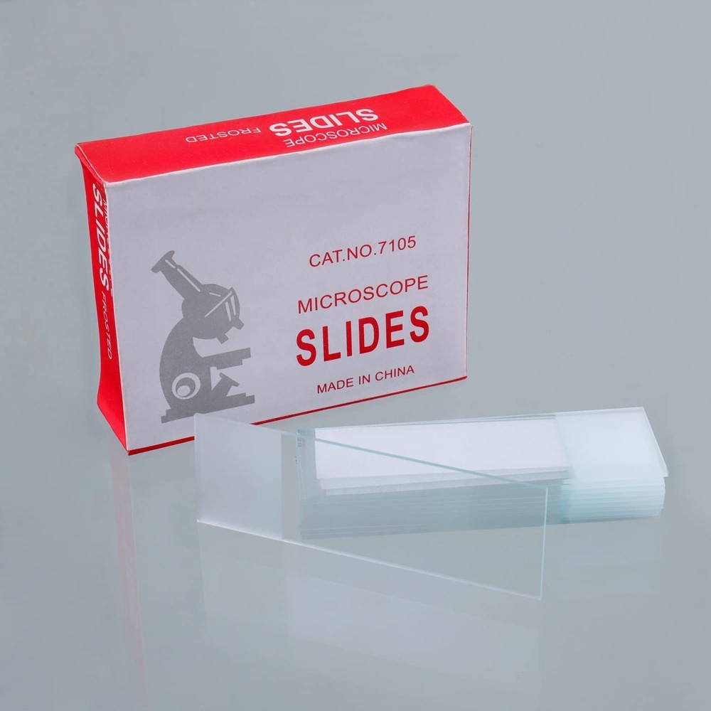 BOJACK 100 Pcs Pre-Cleaned Microscope Slides with Ground Edge and 200 Pcs Pre-Cl