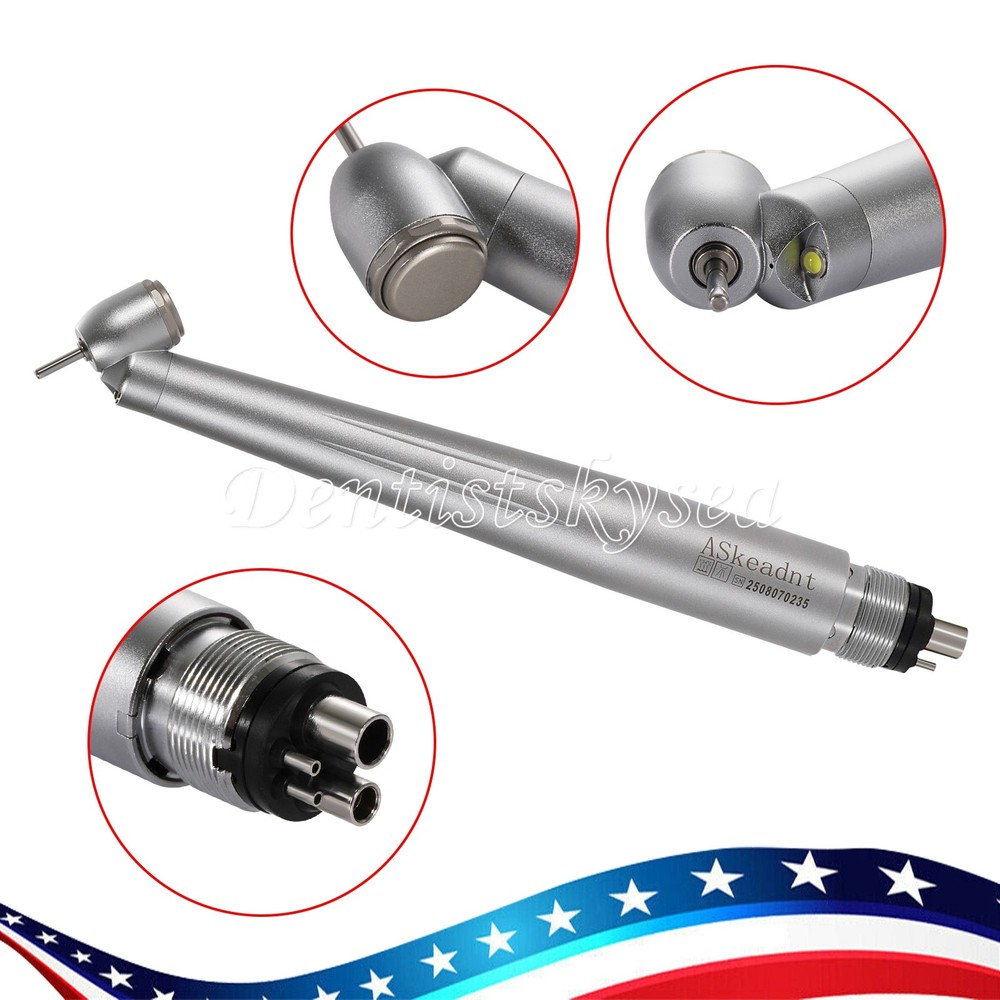 45 Degree Surgical High Speed Handpiece E-generator LED Push Button 4Hole Dental