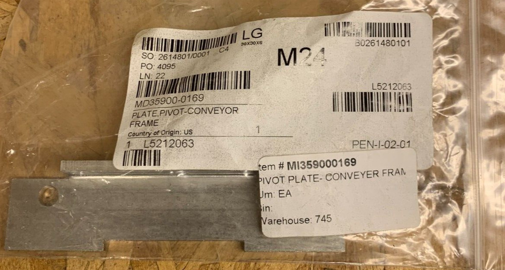 Middleby 35900-0169 PIVOT PLATE, CONVEYOR FRAME