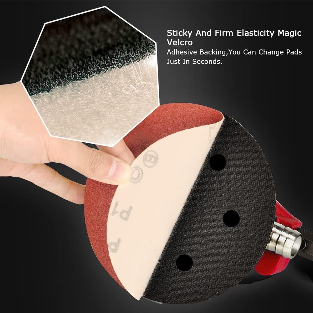 Random Orbital Sander 5" & 6" Pneumatic Palm Sander W/ Extra 5" Backing Plate