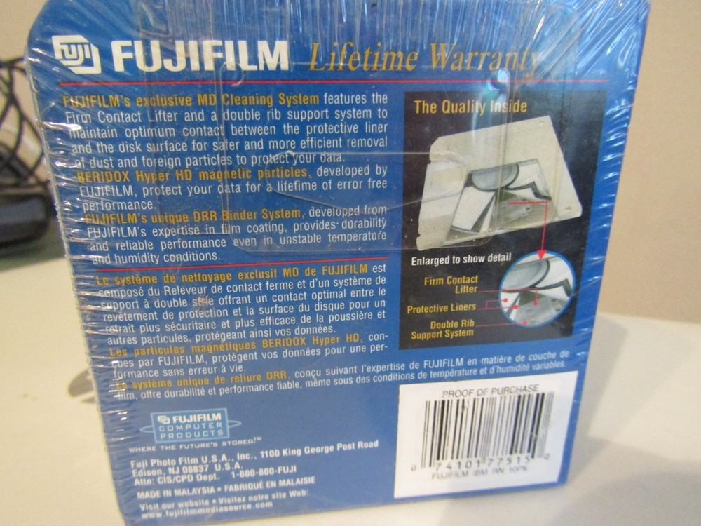 New 10 Pack Fujifilm 2HD High Density 3.5" Floppy Disk, Colored