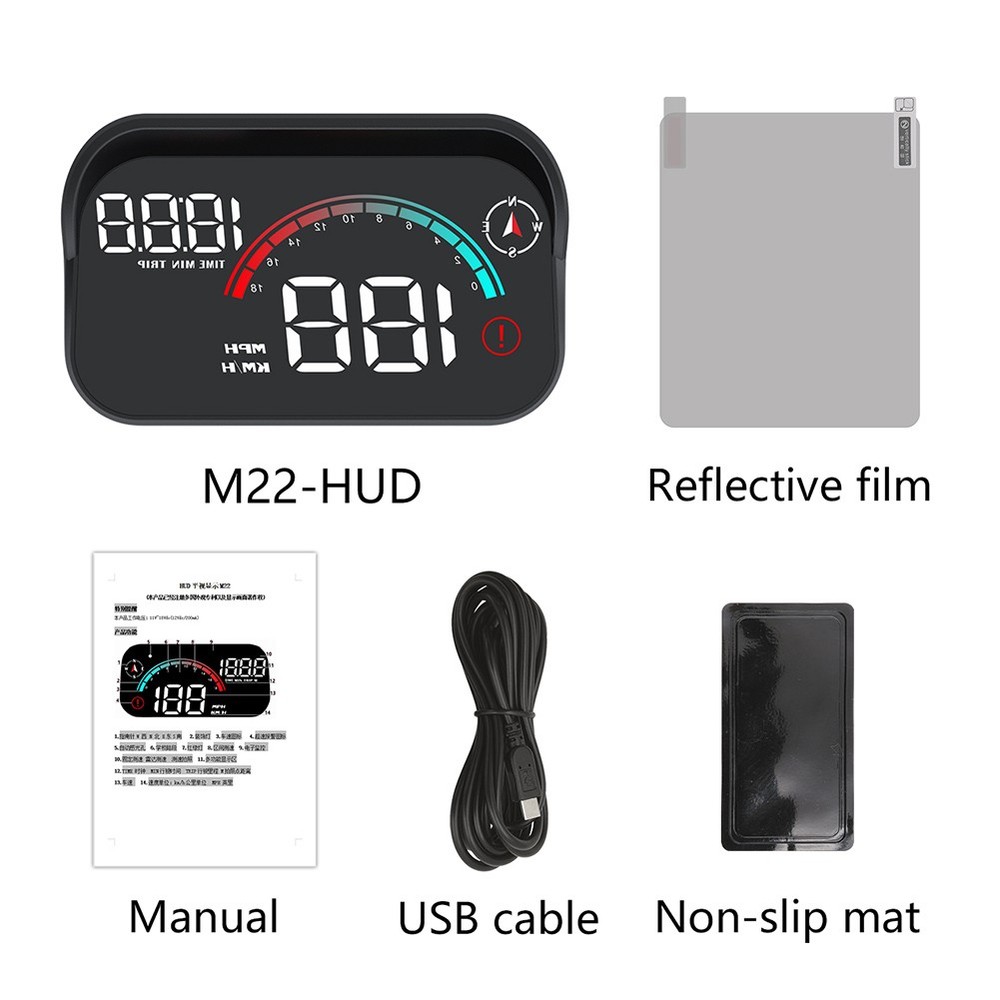 Speedometer HUD, Onboard Computer Head Up Display Gadgets Smart Time Compass