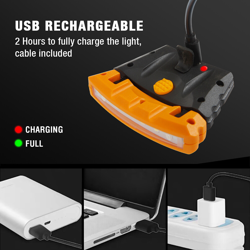 EverBrite 2-Pack Rechargeable Hat Light, IPX4 Waterproof Clip w/Memory Function