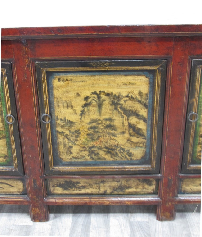 Hand Painted Antique Mongolia Sideboard