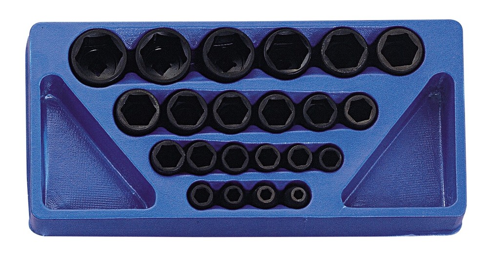 Genius Tools 22 Piece 1/2" Dr. SAE Impact Socket Set (CR-Mo) - IS-422S
