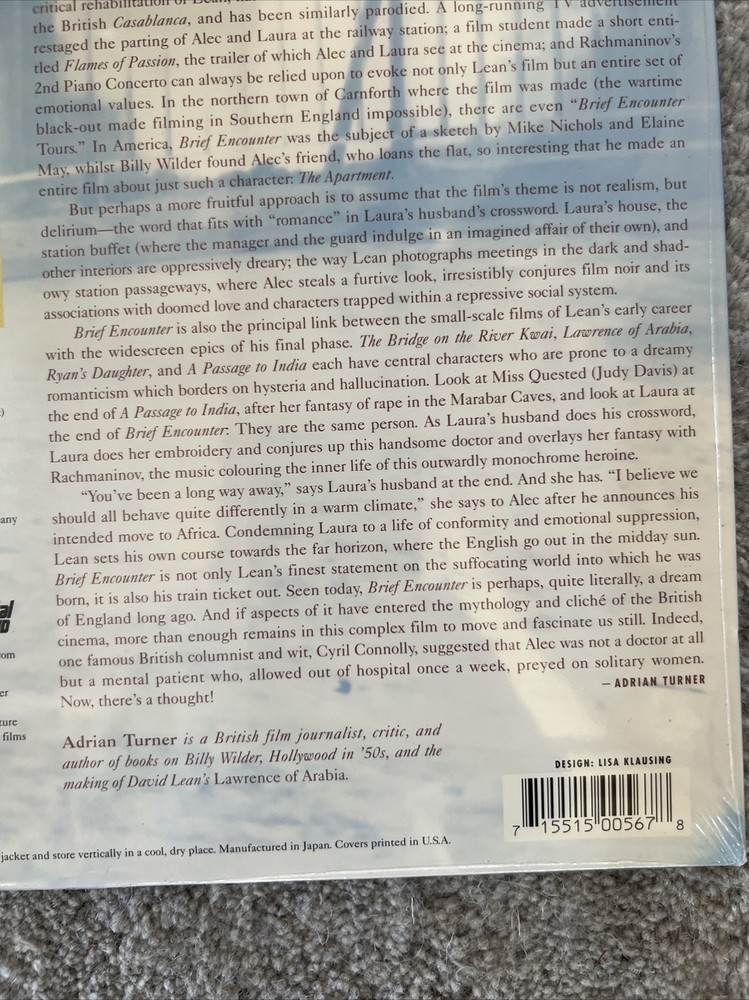 Brief Encounter Criterion Collection NEW SEALED Laserdisc LD +Commentary
