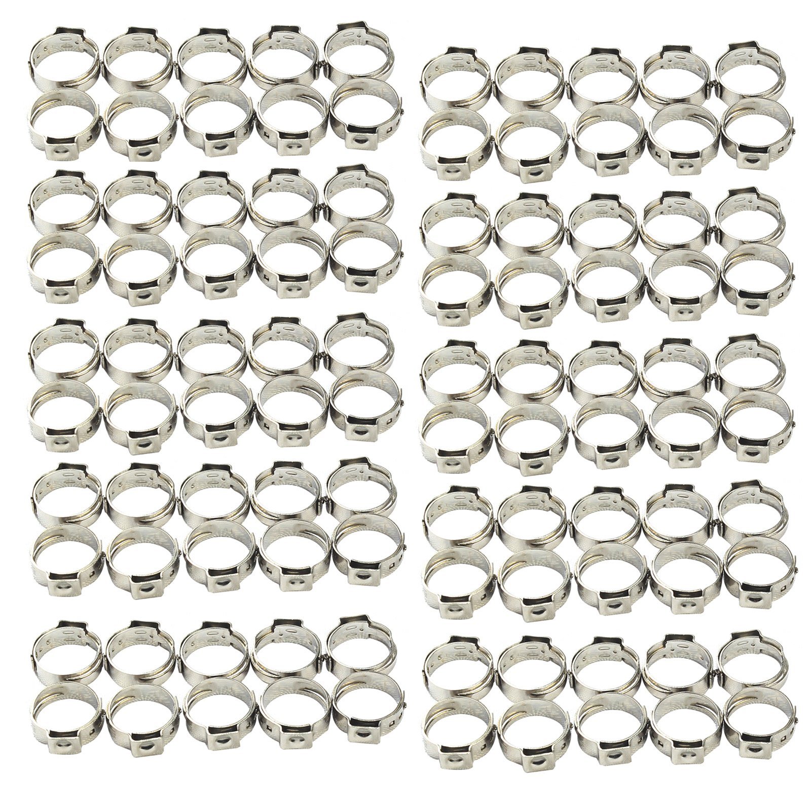 100 PC 1/2 PEX Stainless Steel Clamp Cinch Rings Crimp Pinch Fitting USA Shippin