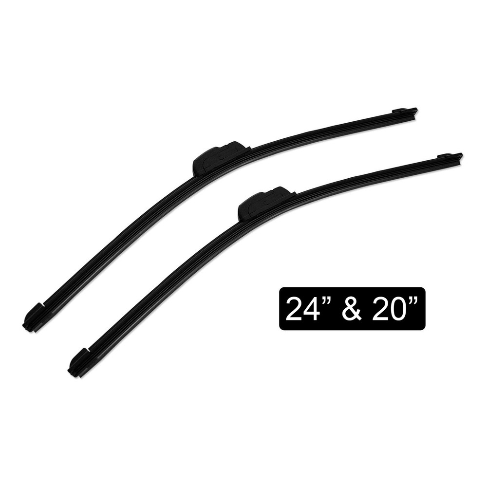 Pair Windshield Wiper Blades J-hook Quality 24" & 20" Inch Bracketless Frameless