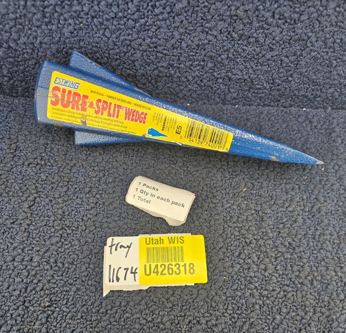 ESTWING E5 Sure Split Wedge Wood Splitting Tool with Forged Steel 5-Pound - Blue