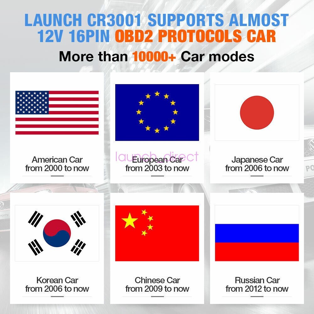 LAUNCH CR3001 Automotive OBD2 Scanner Code Readers Check Engine Diagnostic Tool*