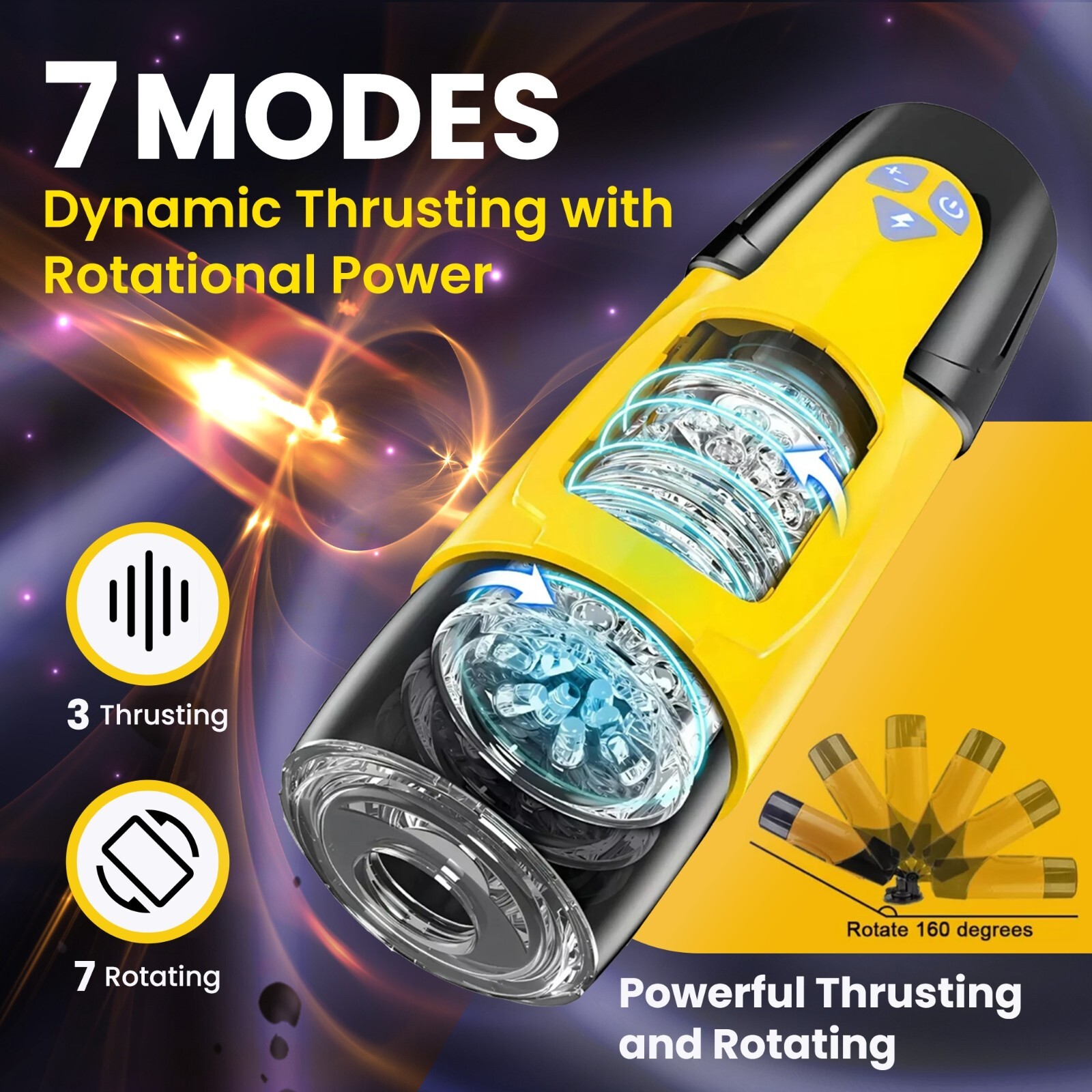 Male Masturbaters Automatic HandsFree Rotating Cup Thrusting Stroker Men Sex Toy