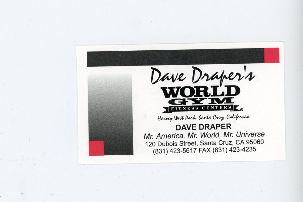 Famed Body Builder Dave Draper autograph