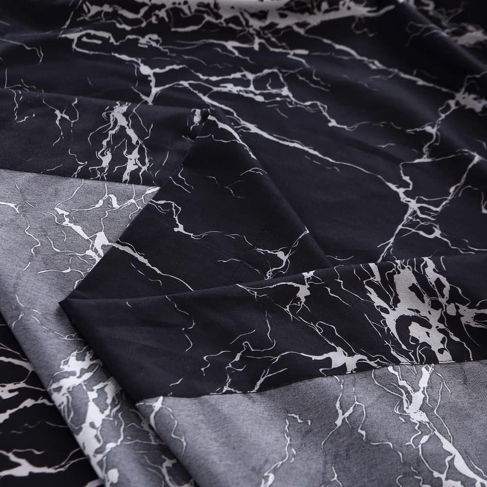 Black Marble, Super Soft Microfiber Bed Sheet 4PC, Marble Bedding Sheet Set Incl