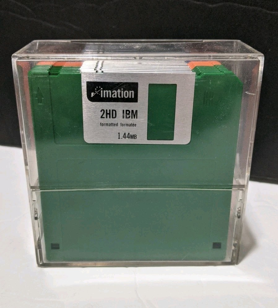 Imation Floppy Disk Lot - 11 Disks + Case, 2HD IBM, Formatted, 1.44MB