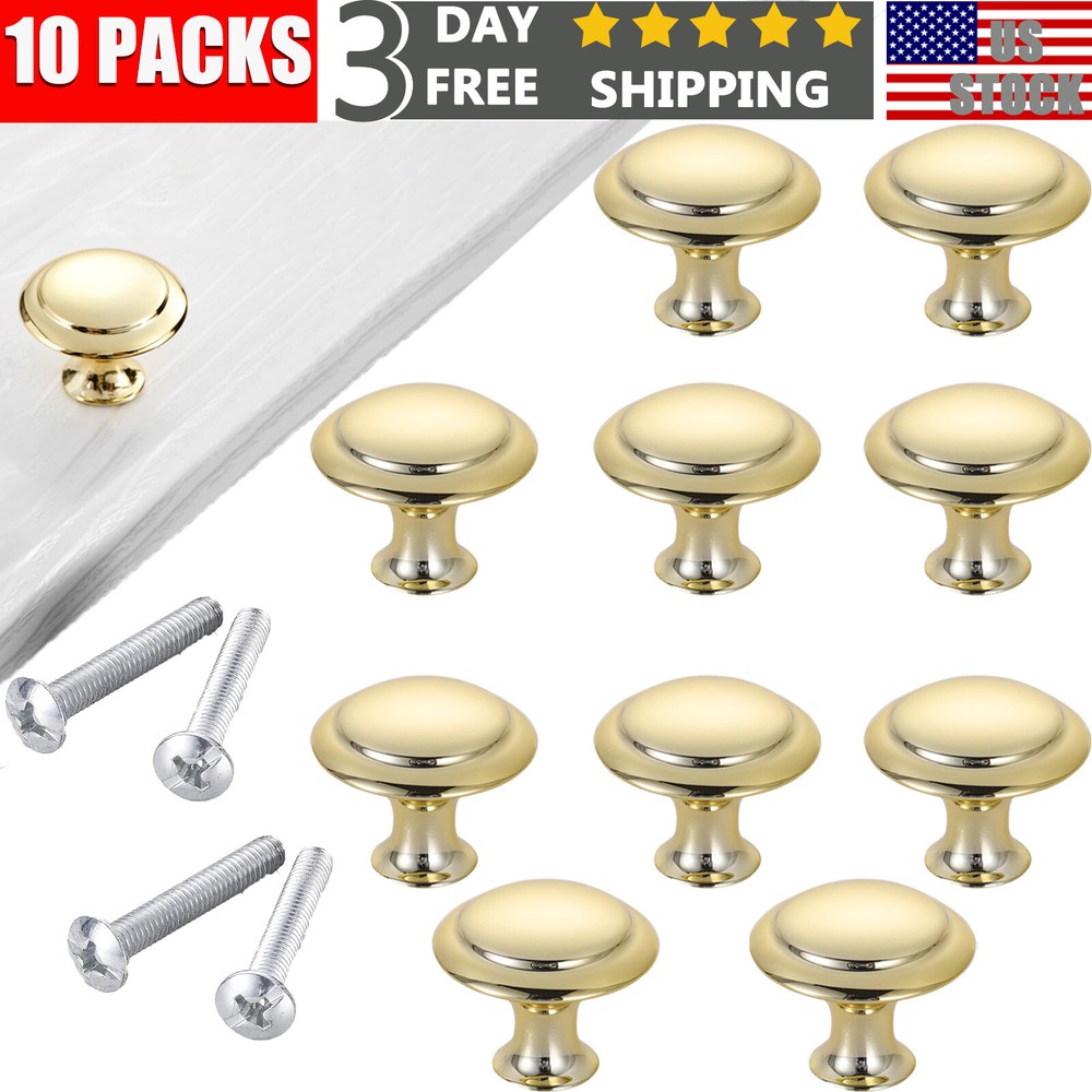 10PCS Brushed Nickel Door Knobs Cabinet Handles Cupboard Drawer Kitchen Pulls US
