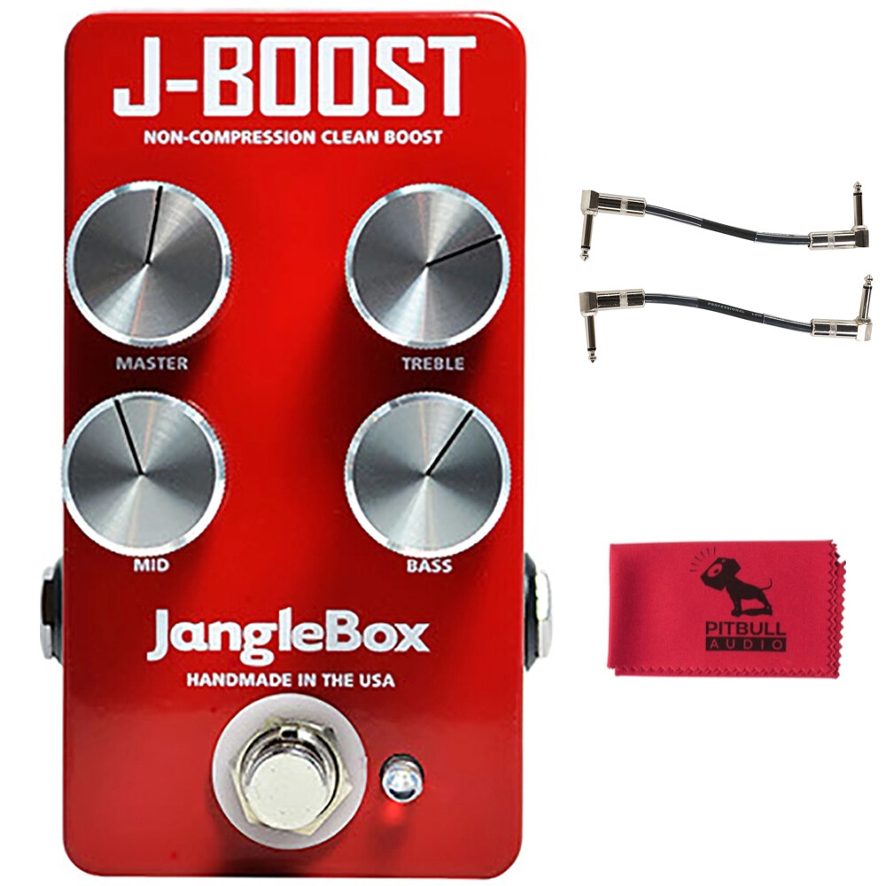 JangleBox J-Boost Non-Compression Clean Boost Pedal w/ Patch Cables & Cloth