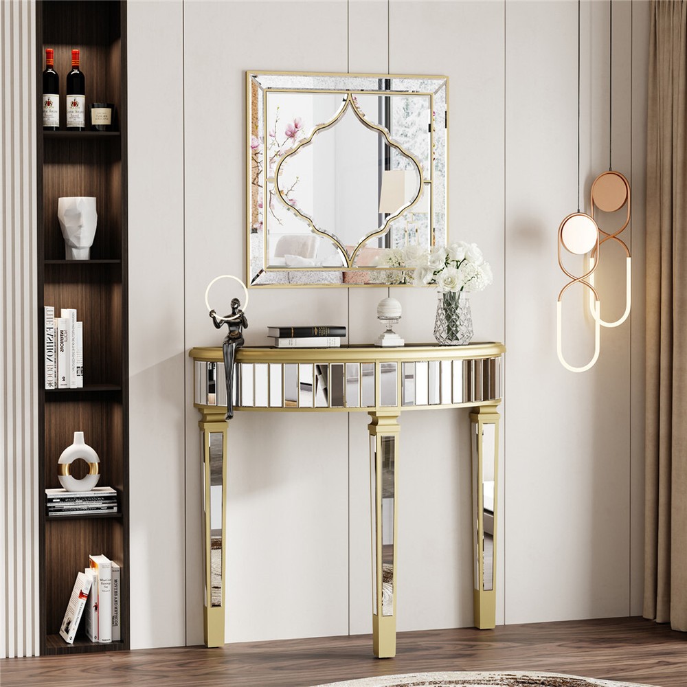 High-grade＆Unique Decorative Accent Mirror Elegant Square Wall Silver HD Mirror