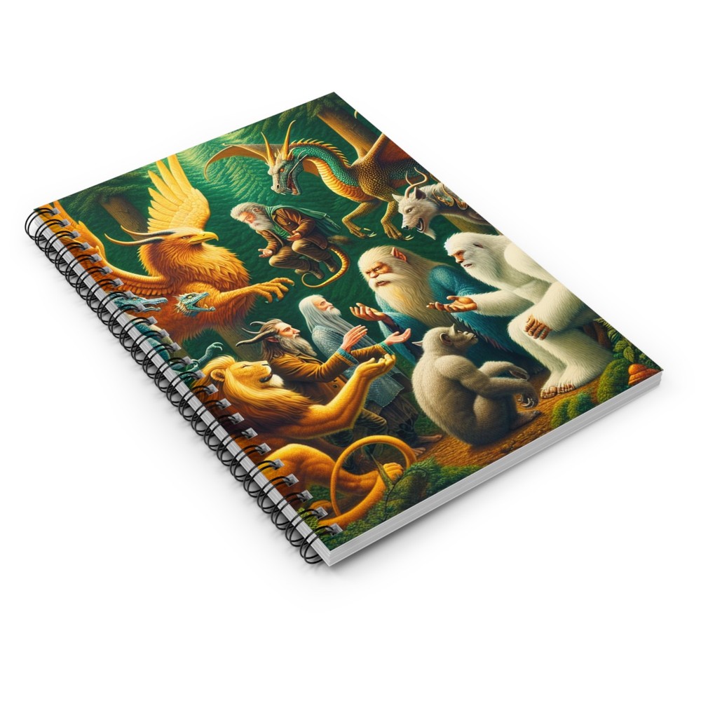 Fantasy Creatures Notebook, Yeti, Dragon Journal, Mythical Beasts Diary, Ruled