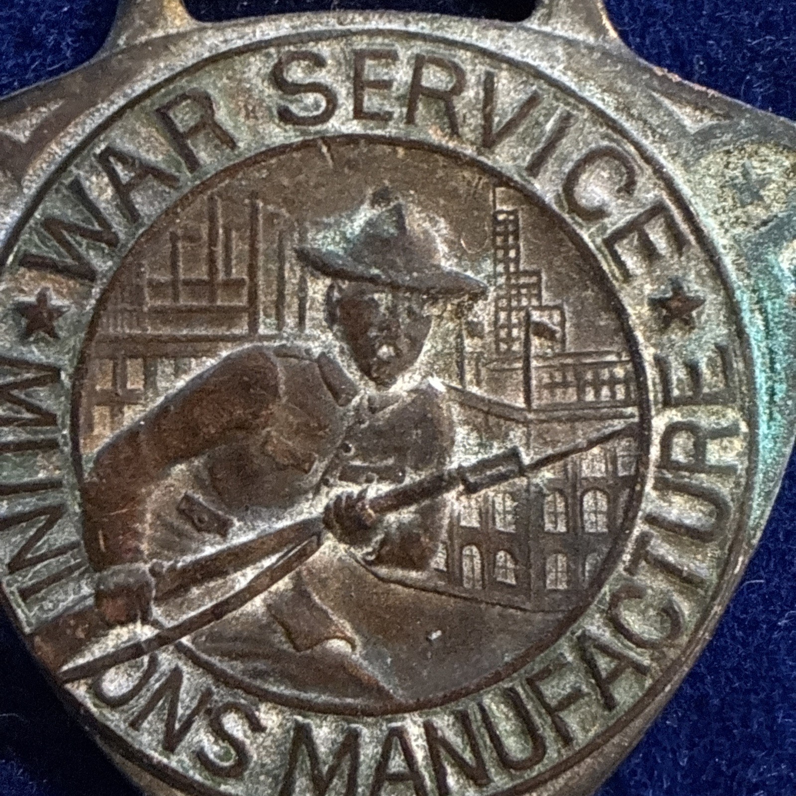 Trojan Powder Co. Watch Fob Medal WWI Era Munitions Manufacture War Service ww2