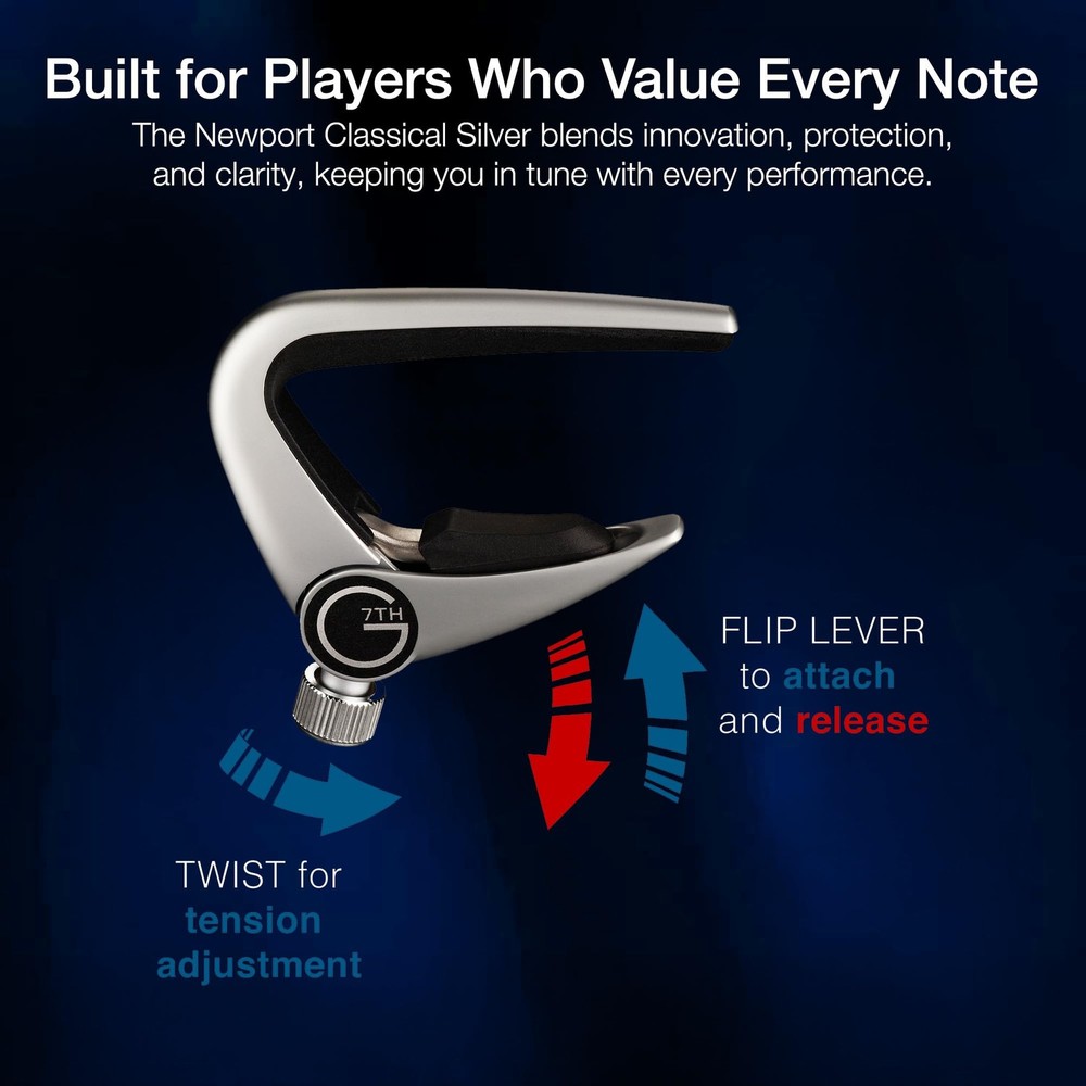 G7th Newport Classical Capo, Silver (G7NPCLSL)