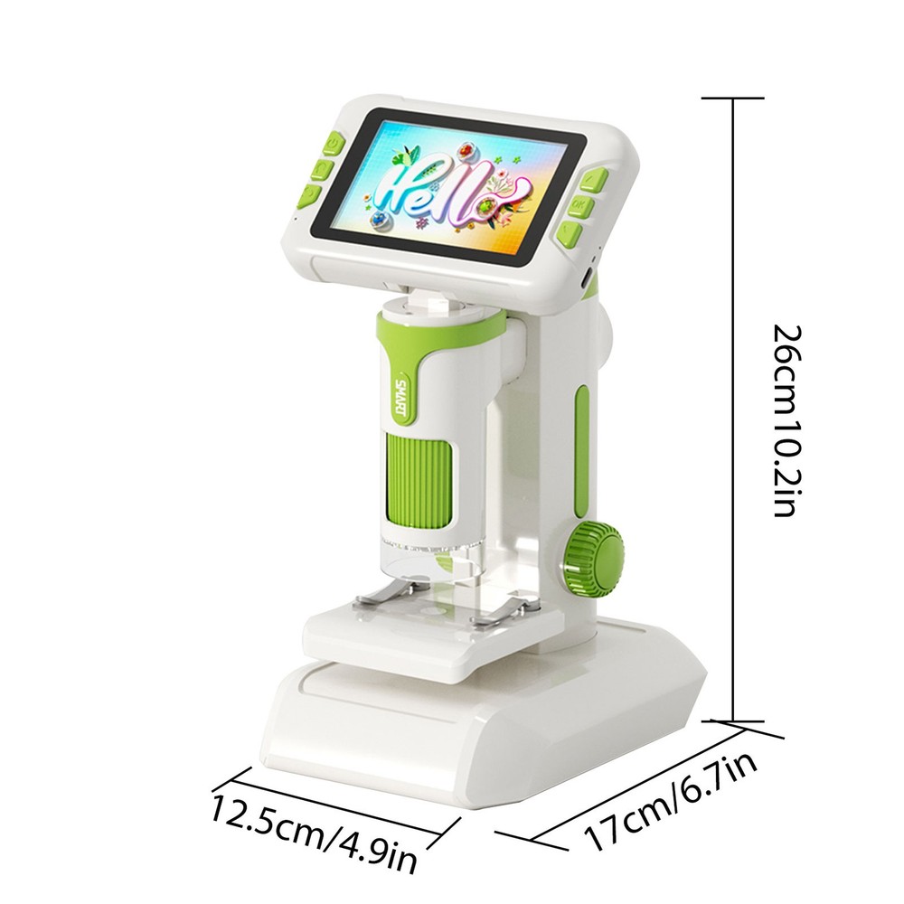 Kids Microscope 1600X Handheld Digital Microscope with 4 Inch 1080P Screen