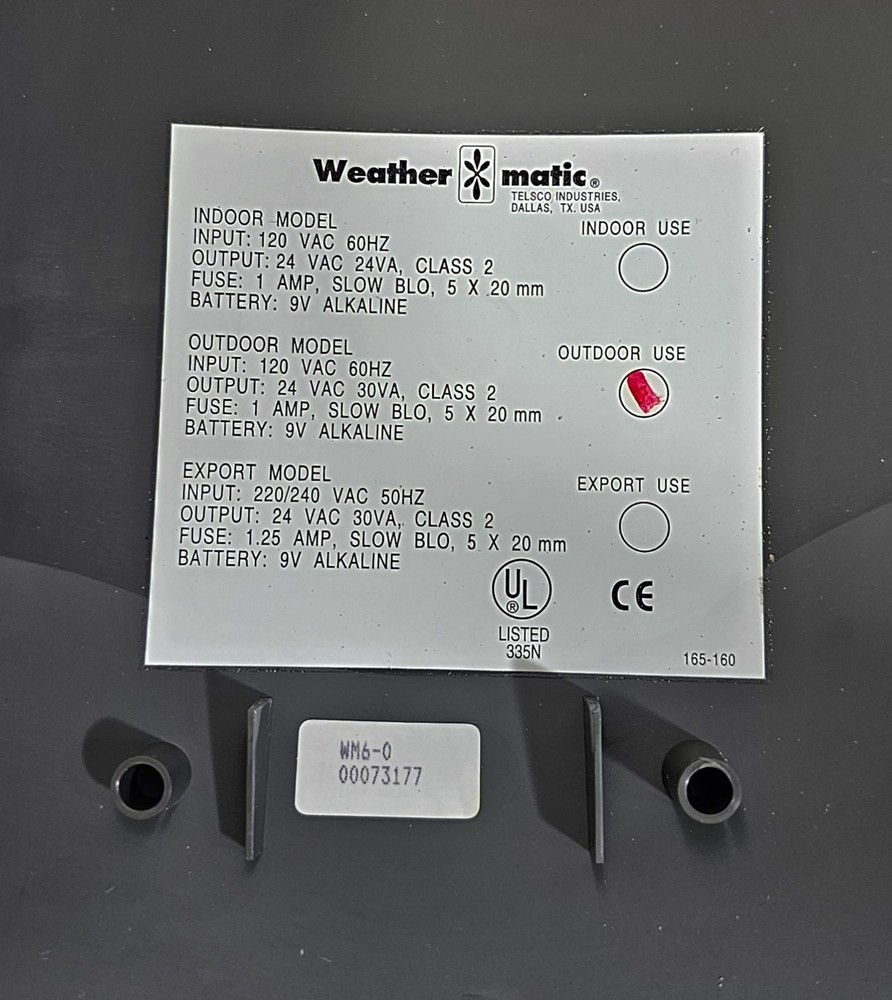 Weathermatic WM6-0 Outdoor 6 Zone Automatic Irrigation Controller Programable