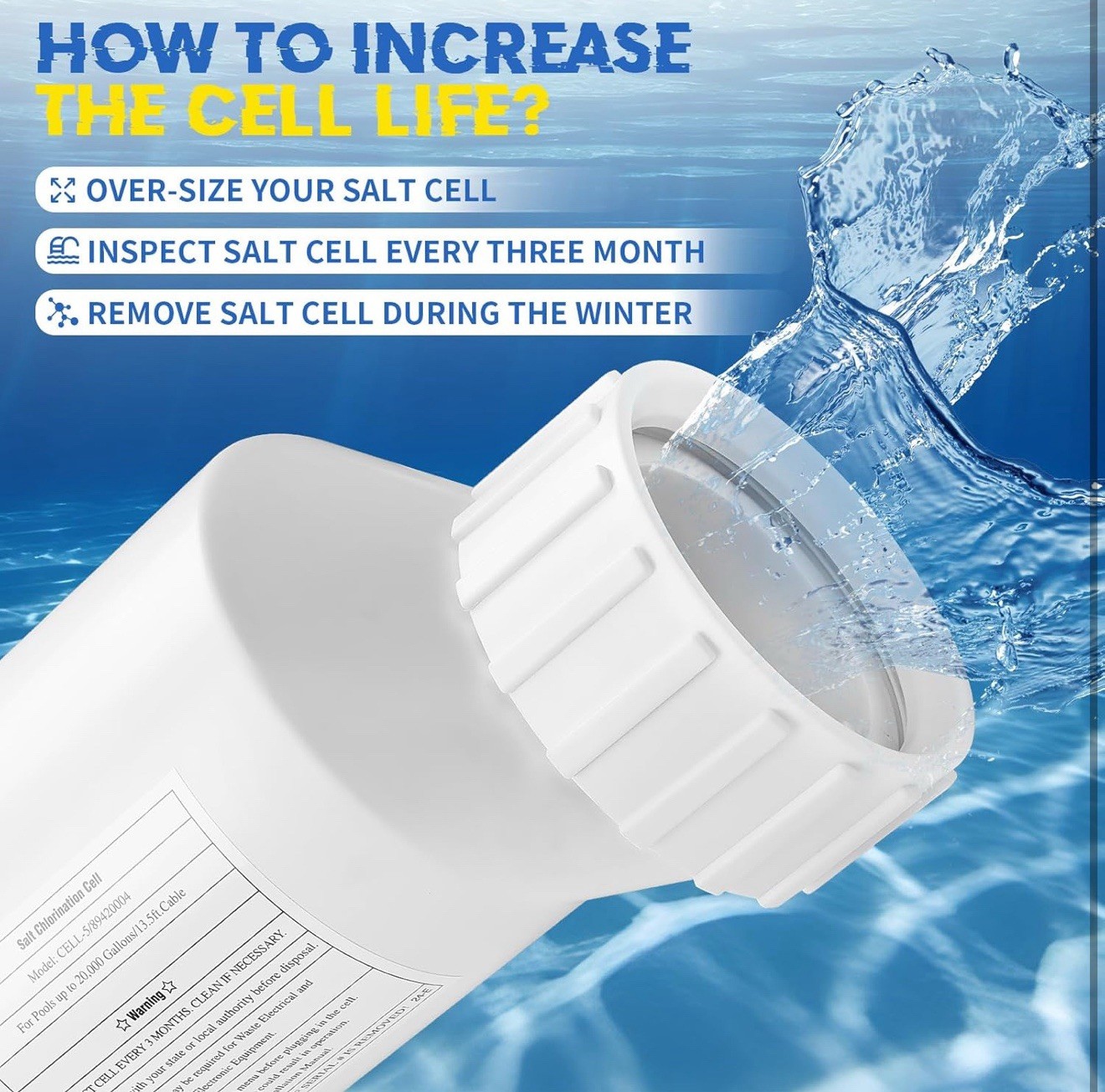 Salt Water Pool Chlorinator System for Hayward T-Cell-5 for Pools (MSRP $250)