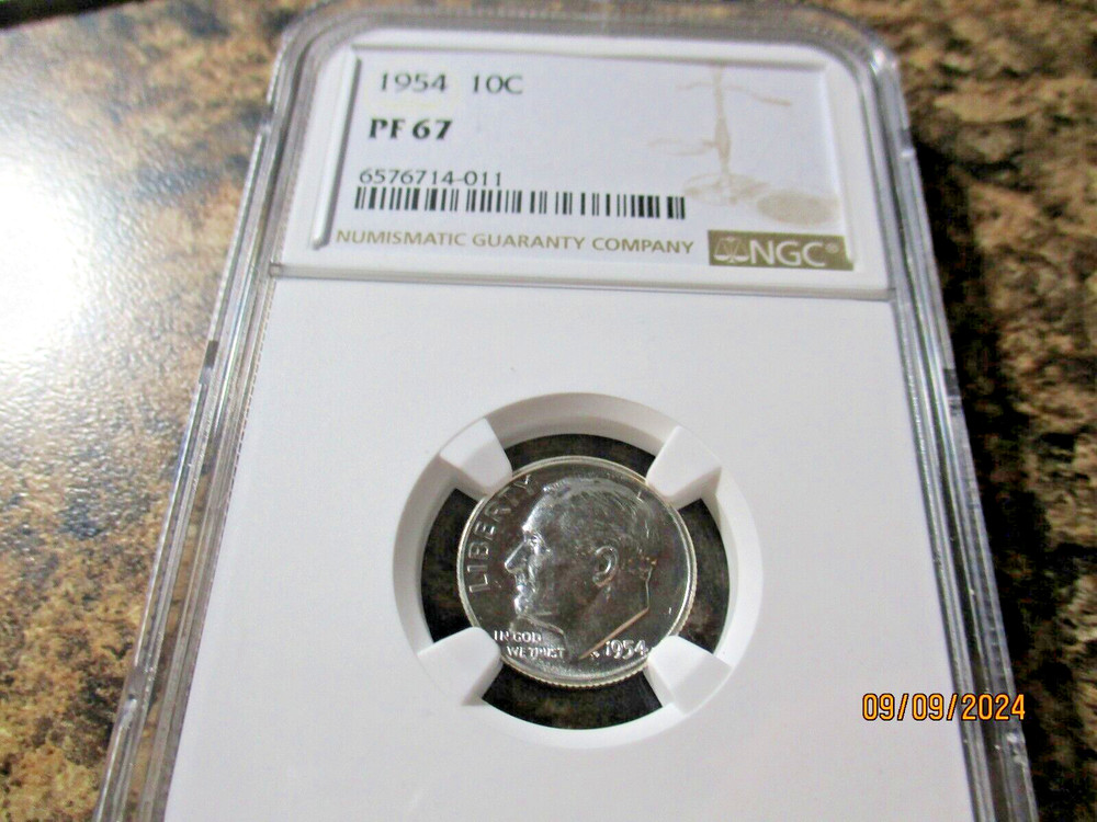 1954 ROOSEVELT DIME PROOF NGC PF 67    011