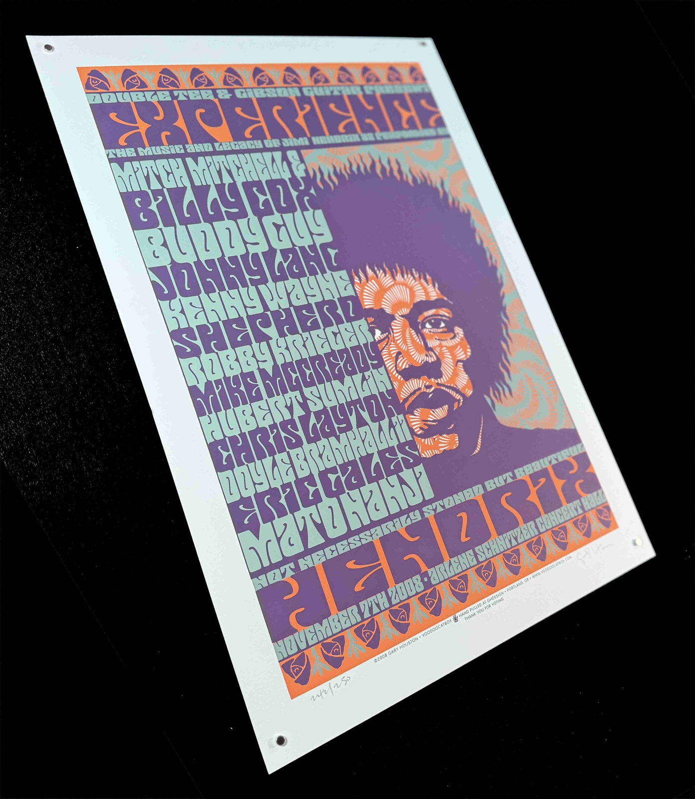 Experience Hendrix Jimi Poster Mitch Mitchell's final show Signed Gary Houston