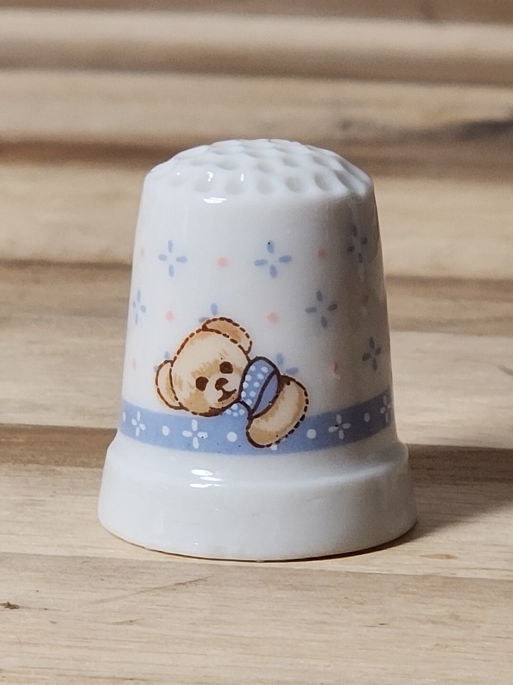 Vintage Teddy Bear Thimble Porcelain
