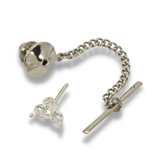 Round Three Stone Tie Tack and Back