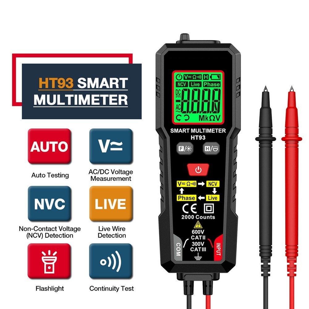 HT93 Handheld NCV DETECTION Multimeter Essential Tool for Electrical Work