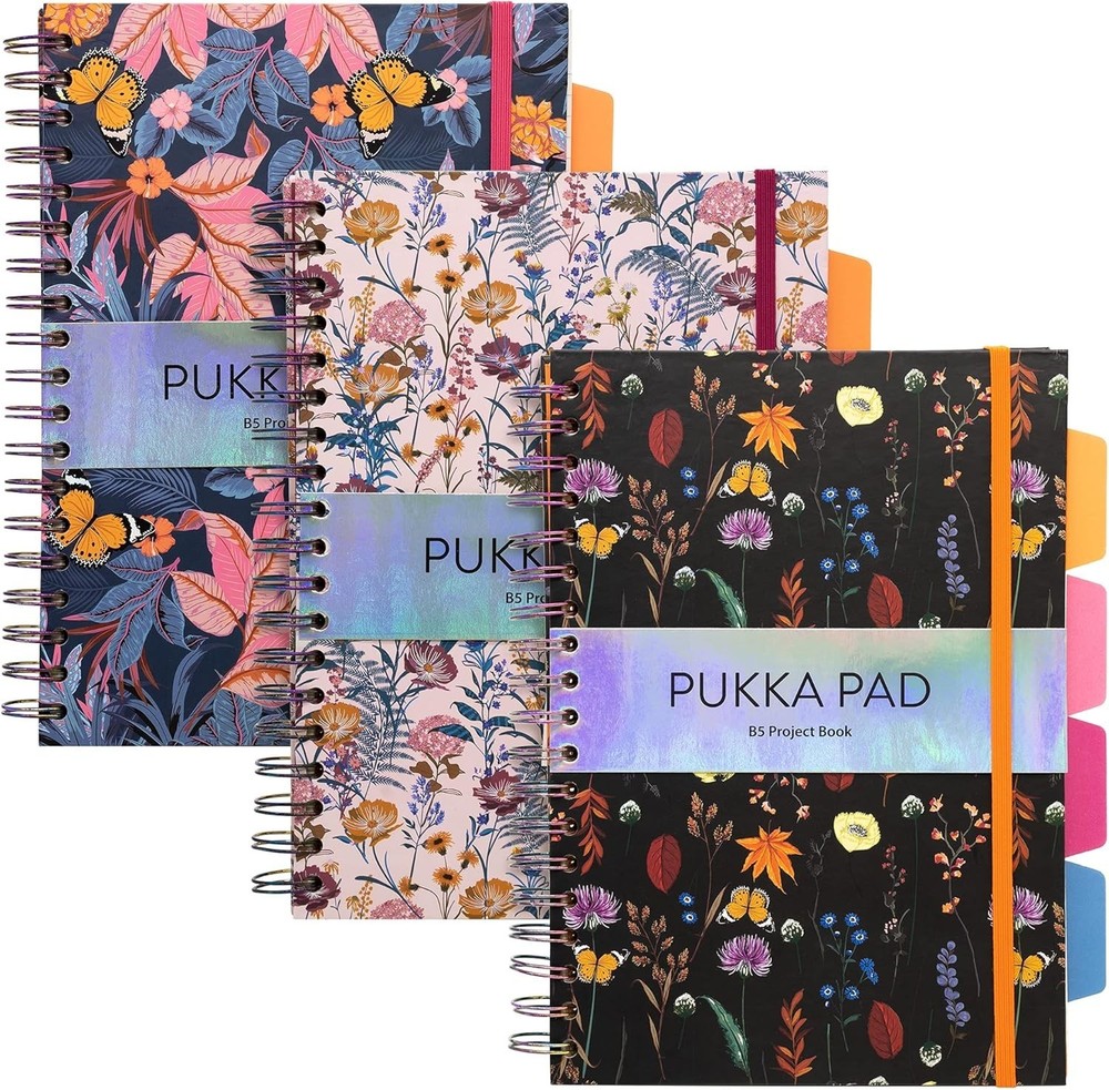 Functional 5 Subject Notebook Set - 3 Beautifully Designed Notebooks