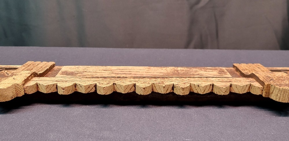Antique Real Oak Wood Rectangular Dresser Topper Header