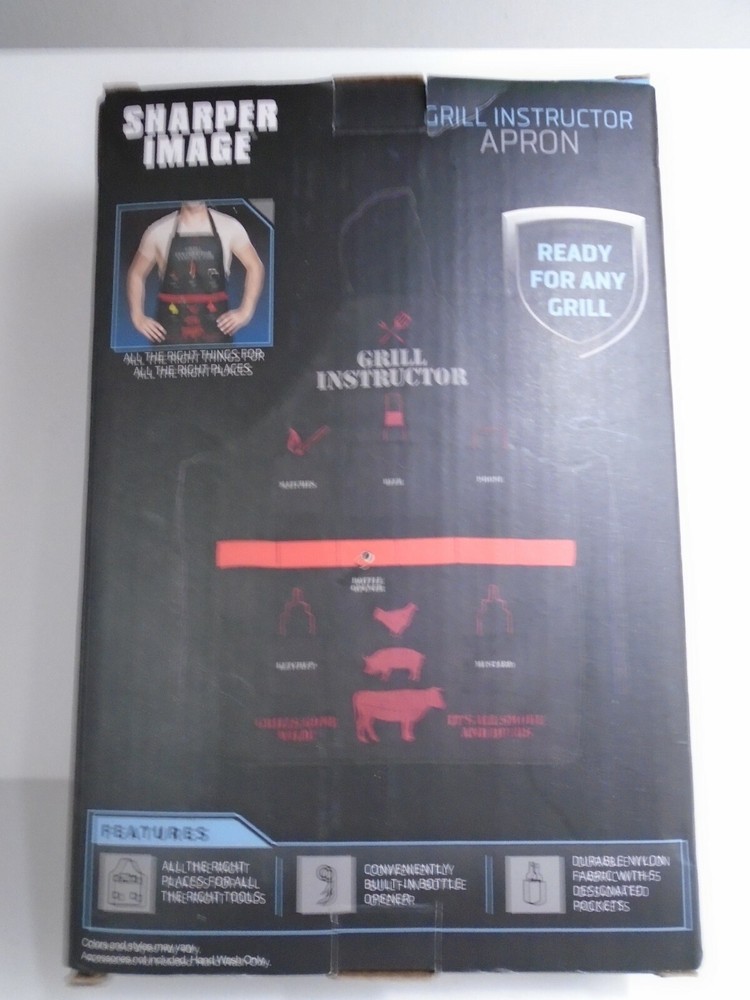 Sharper Image Grill Instructor Apron Backyard BBQ Barbecue Chef NEW in Box