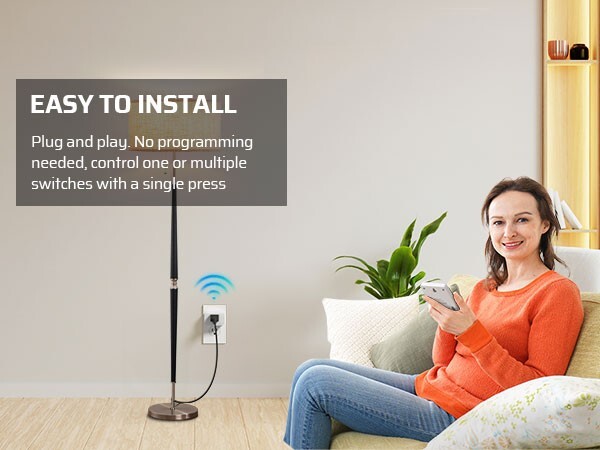 DEWENWILS Wireless Light Switch, Remote Control Outlet Switch for Lamps, Lights,