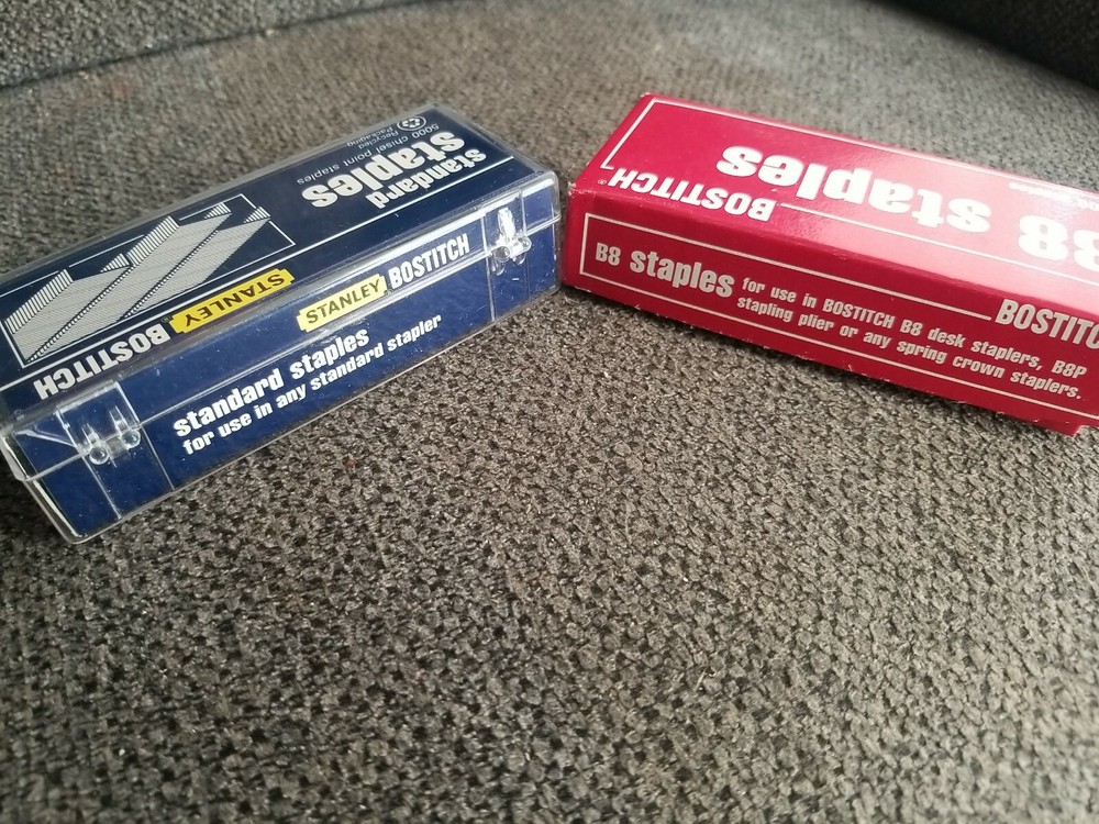 2 Boxes Stanley Bostitch SB10 Chisel Point Standard & B8 Staples 5000 count