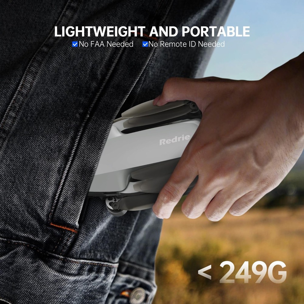 Drones with Camera for Adults 4K, Foldable Beginner Drone LightGrey